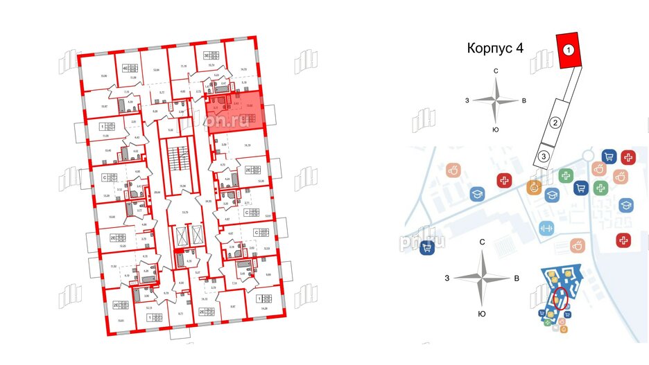 Квартира в ЖК Квартал Лаголово, студия, 25.52 м², 8 этаж