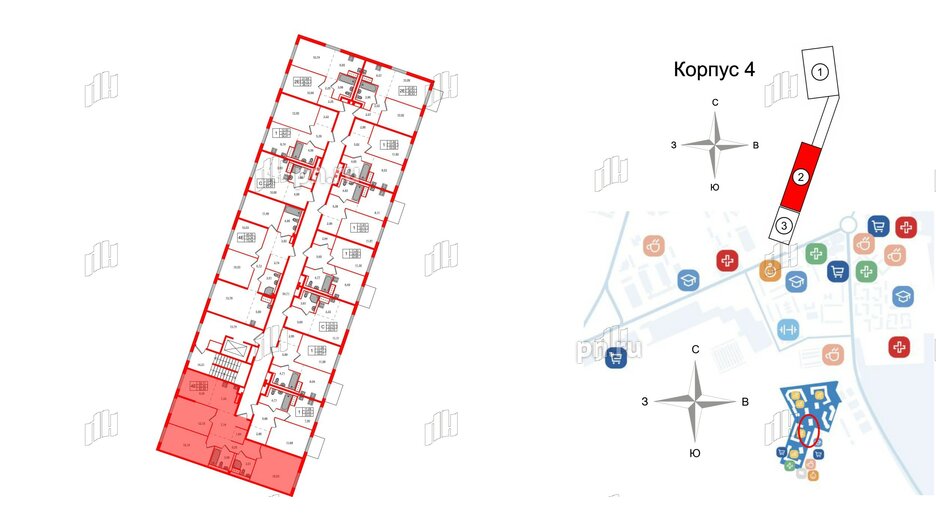 Квартира в ЖК Квартал Лаголово, 3 комнатная, 82.46 м², 8 этаж