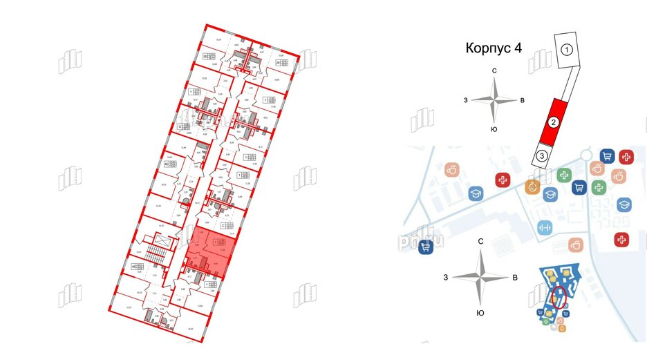 Квартира в ЖК Квартал Лаголово, 1 комнатная, 33.27 м², 9 этаж