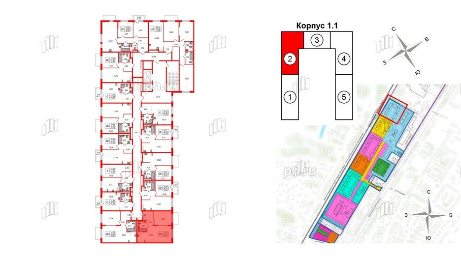 Квартира в ЖК Квартал Торики, 1 комнатная, 40.21 м², 8 этаж