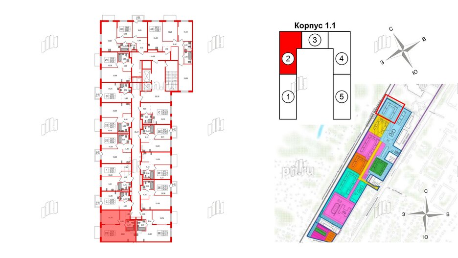 Квартира в ЖК Квартал Торики, 1 комнатная, 40.21 м², 4 этаж