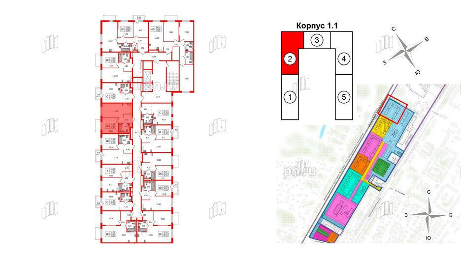 Квартира в ЖК Квартал Торики, 1 комнатная, 34.31 м², 8 этаж