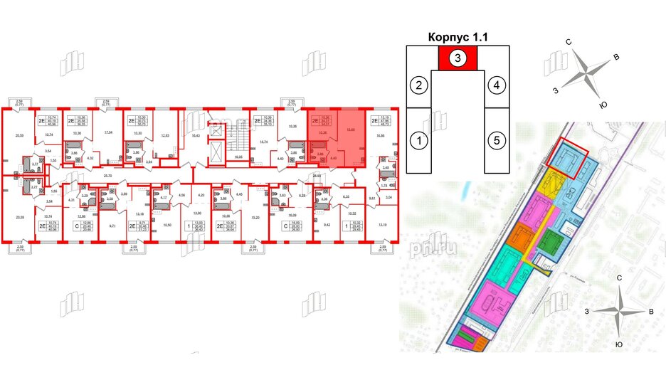 Квартира в ЖК Квартал Торики, 1 комнатная, 34.31 м², 2 этаж