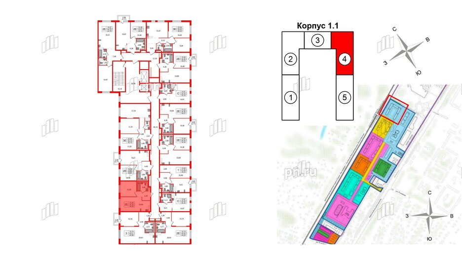 Квартира в ЖК Квартал Торики, 1 комнатная, 34.3 м², 2 этаж