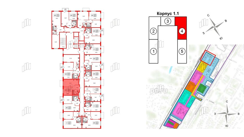 Квартира в ЖК Квартал Торики, 1 комнатная, 33.88 м², 8 этаж