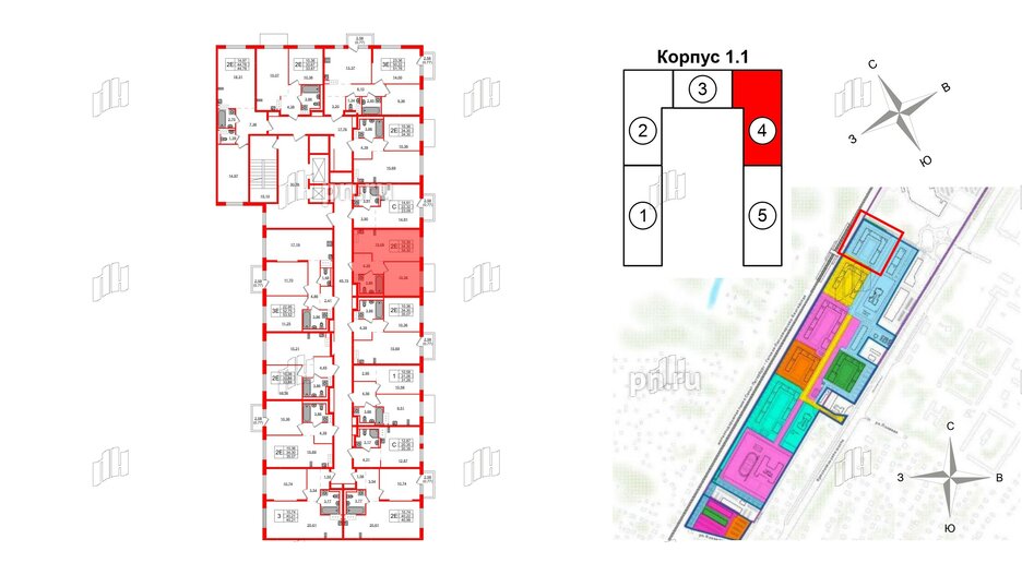 Квартира в ЖК Квартал Торики, 1 комнатная, 34.3 м², 9 этаж