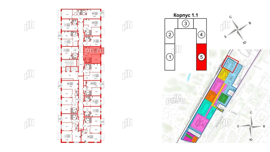 Квартира в ЖК Квартал Торики, 1 комнатная, 35.07 м², 10 этаж