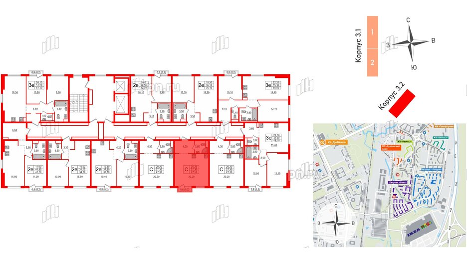 Квартира в ЖК Кудровский парк, студия, 27.5 м², 14 этаж