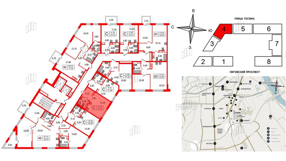 Квартира в ЖК Куинджи, студия, 25.9 м², 10 этаж