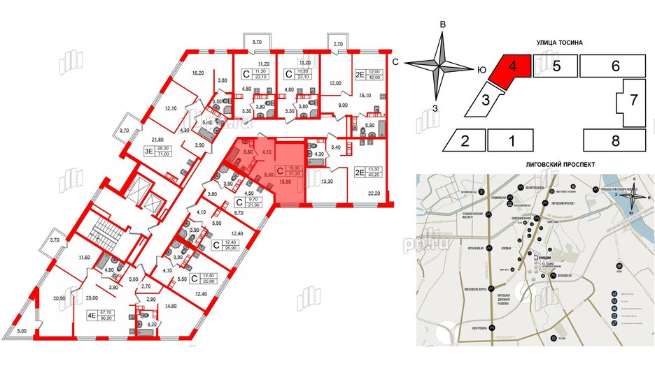 Квартира в ЖК Куинджи, студия, 31.2 м², 11 этаж