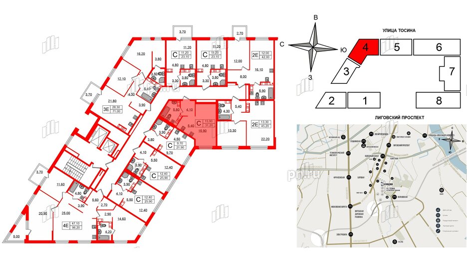 Квартира в ЖК Куинджи, студия, 31.2 м², 13 этаж