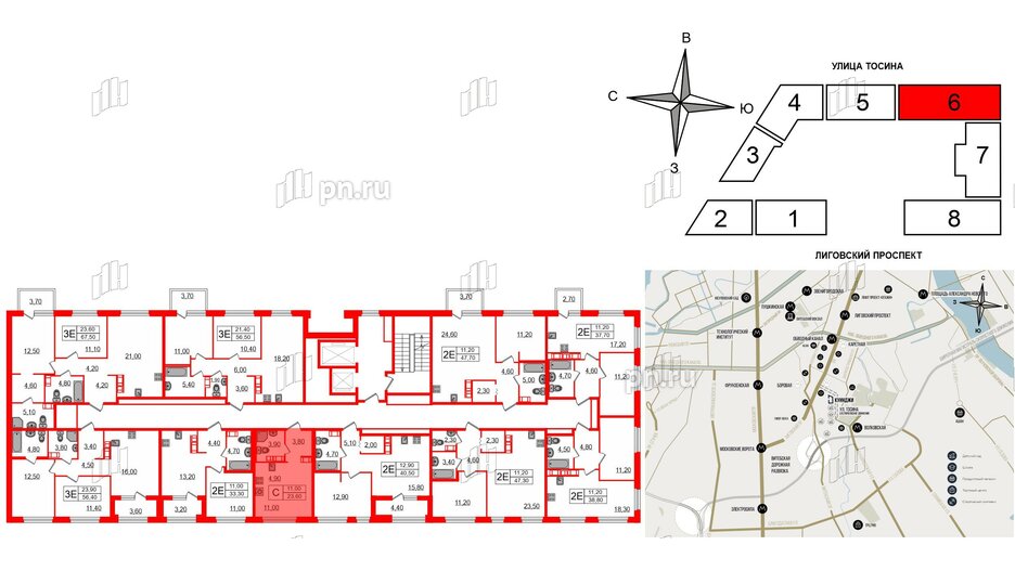 Квартира в ЖК Куинджи, студия, 23.6 м², 8 этаж