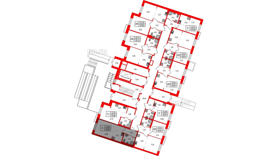 Квартира в ЖК Курортный квартал, студия, 25.8 м², 1 этаж