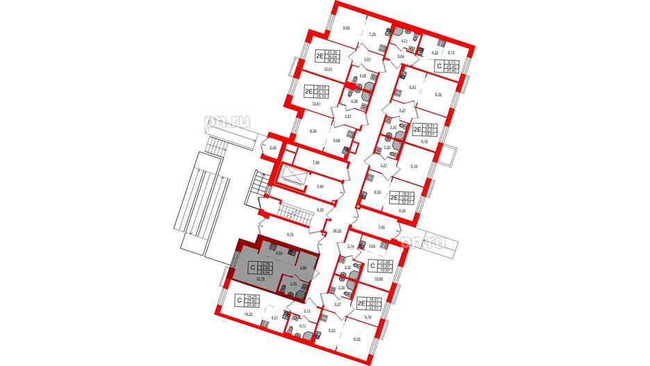 Квартира в ЖК Курортный квартал, студия, 24.94 м², 1 этаж