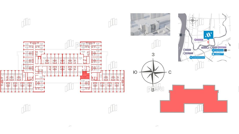 Апартаменты в ЖК Ladozhsky Avenir, студия, 39.35 м², 9 этаж