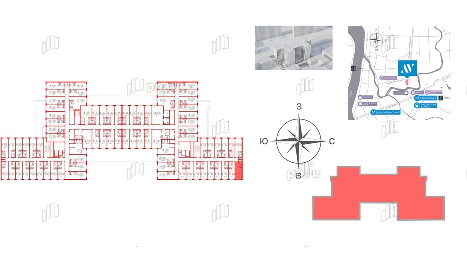 Апартаменты в ЖК Ladozhsky Avenir, студия, 25.2 м², 3 этаж