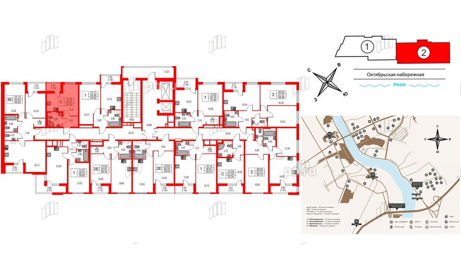 Квартира в ЖК Лайнеръ, студия, 24.34 м², 7 этаж