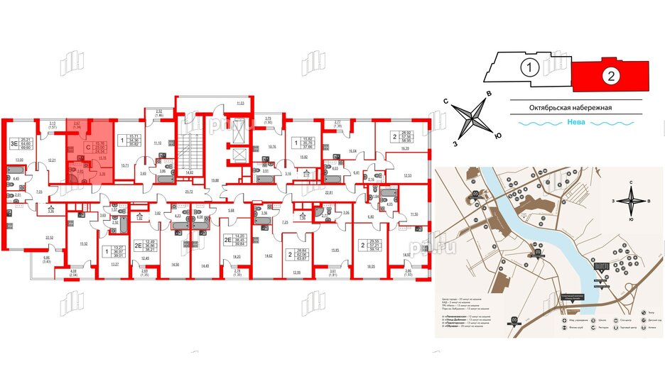 Квартира в ЖК Лайнеръ, студия, 24.34 м², 10 этаж