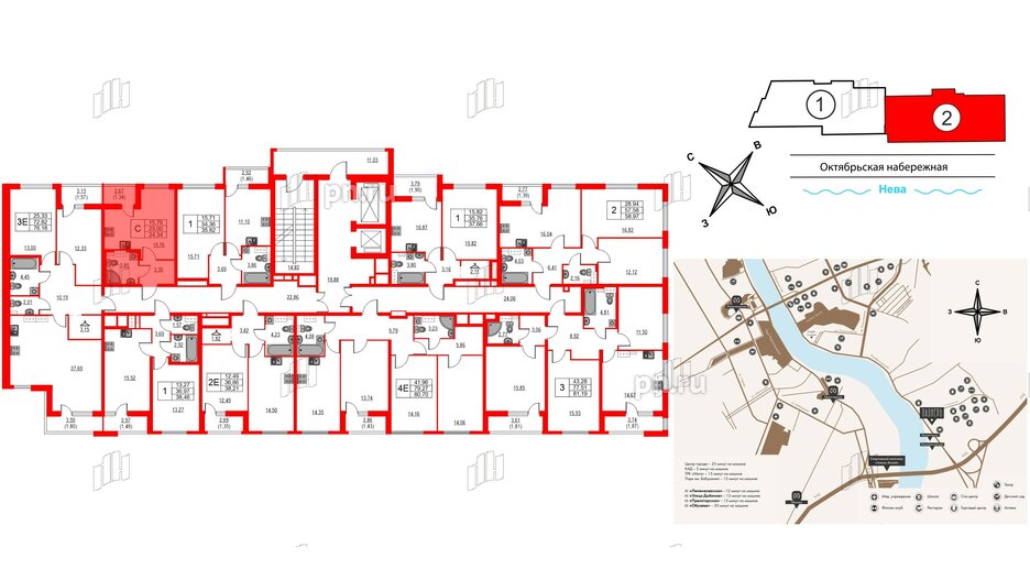 Квартира в ЖК Лайнеръ, студия, 24.34 м², 11 этаж