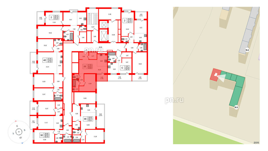 Квартира в ЖК «ЛесART», 1 комнатная, 49.98 м², 2 этаж