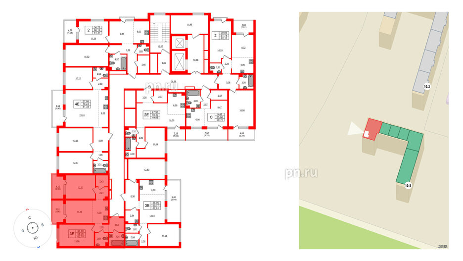 Квартира в ЖК «ЛесART», 2 комнатная, 62.78 м², 2 этаж