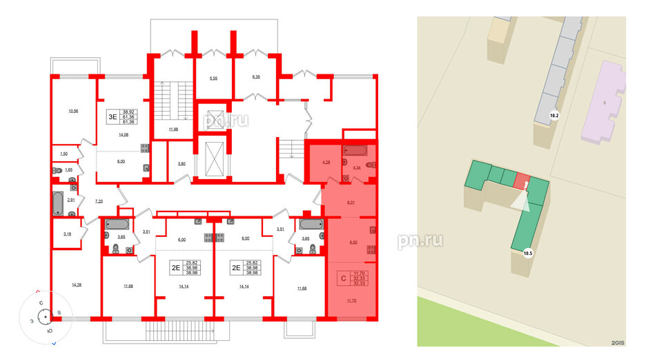 Квартира в ЖК «ЛесART», студия, 32.33 м², 1 этаж