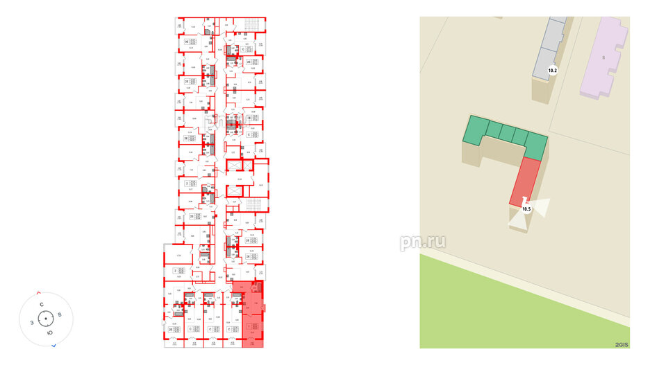 Квартира в ЖК «ЛесART», 1 комнатная, 40.04 м², 2 этаж