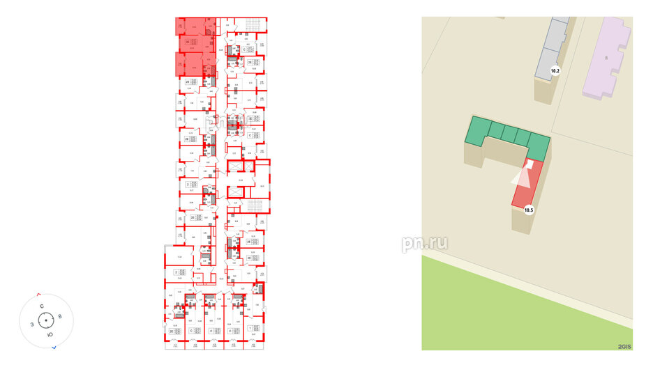 Квартира в ЖК «ЛесART», 2 комнатная, 62 м², 2 этаж