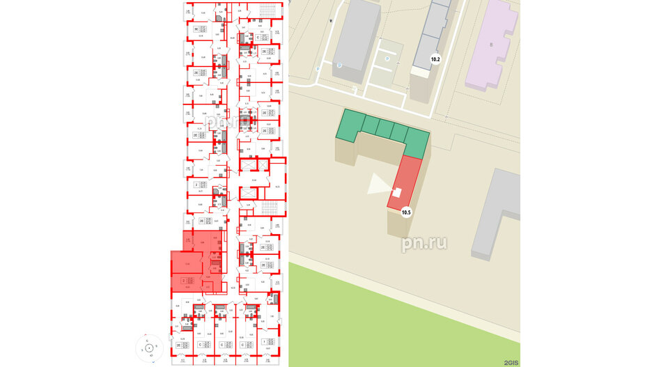 Квартира в ЖК «ЛесАрт», 2 комнатная, 69.85 м², 3 этаж