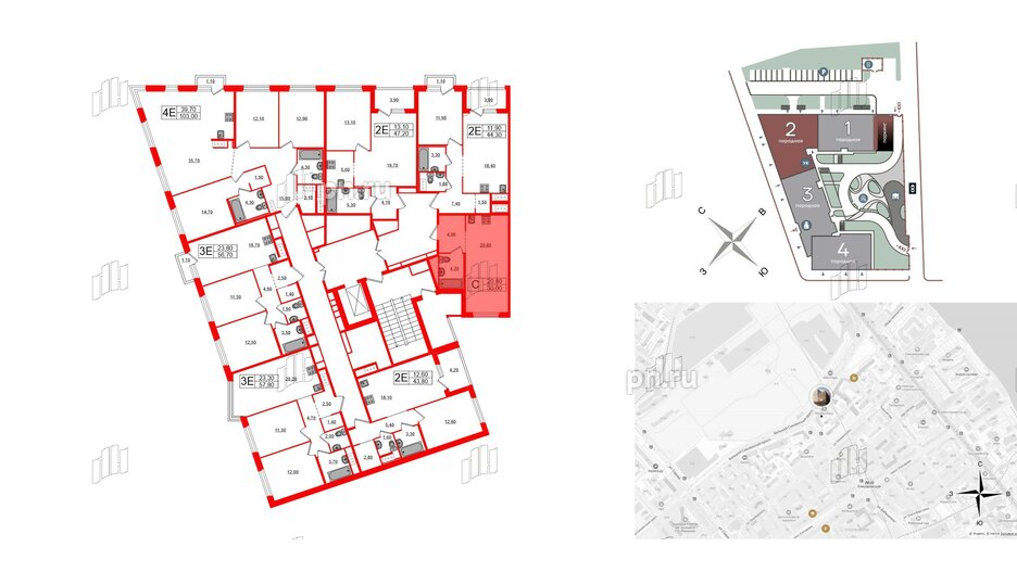 Квартира в ЖК «Литера», студия, 30 м², 4 этаж