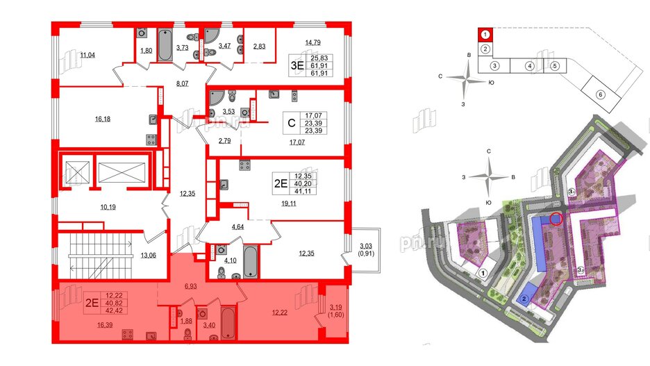 Квартира в ЖК Максималист, 1 комнатная, 42.42 м², 6 этаж