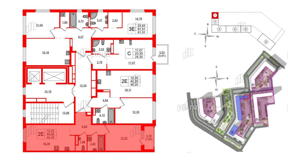 Квартира в ЖК Максималист, 1 комнатная, 42.42 м², 3 этаж