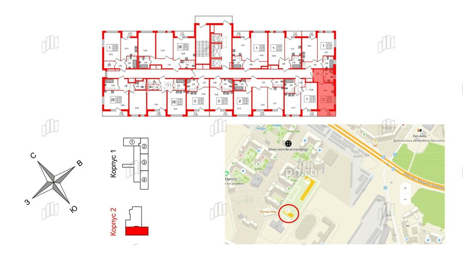 Квартира в ЖК Master Place, студия, 22.02 м², 14 этаж