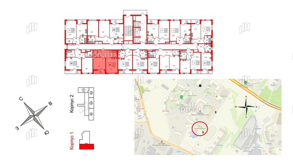 Квартира в ЖК Master Place, 1 комнатная, 38.63 м², 14 этаж