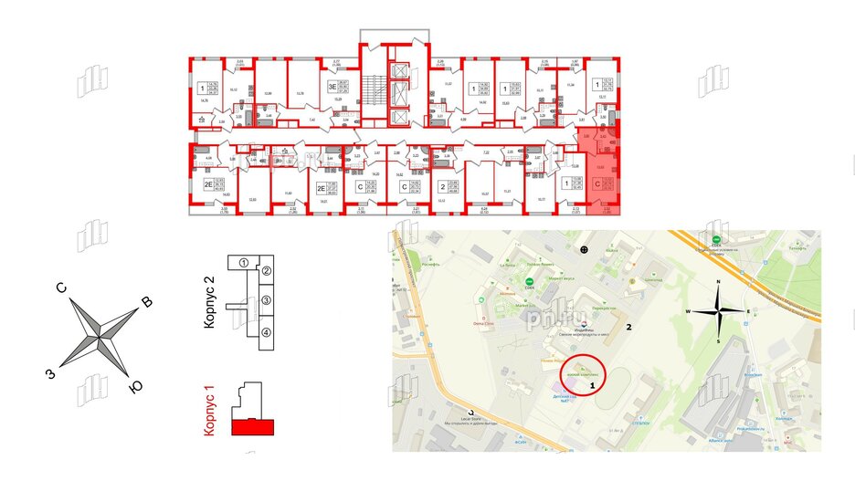 Квартира в ЖК Master Place, студия, 22.02 м², 18 этаж