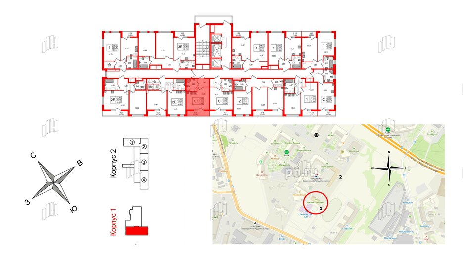 Квартира в ЖК Master Place, студия, 21.86 м², 17 этаж