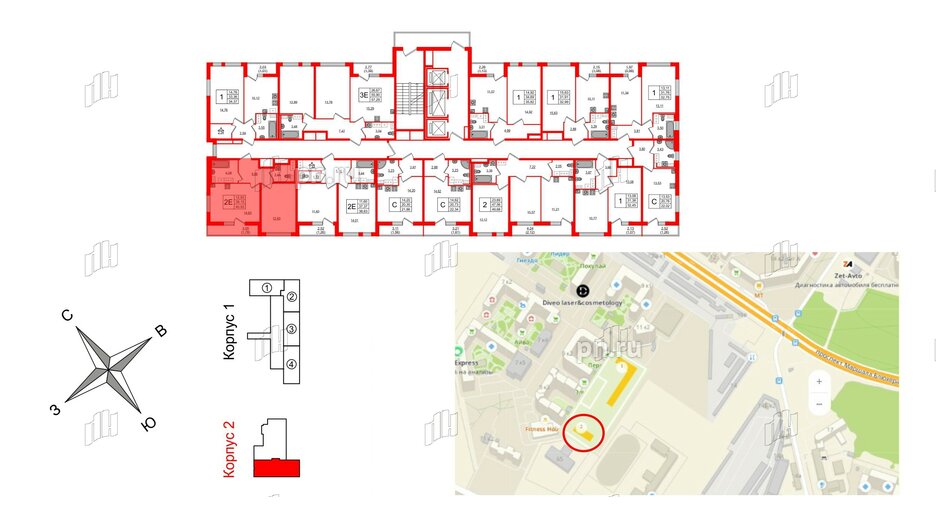 Квартира в ЖК Master Place, 1 комнатная, 40.93 м², 16 этаж