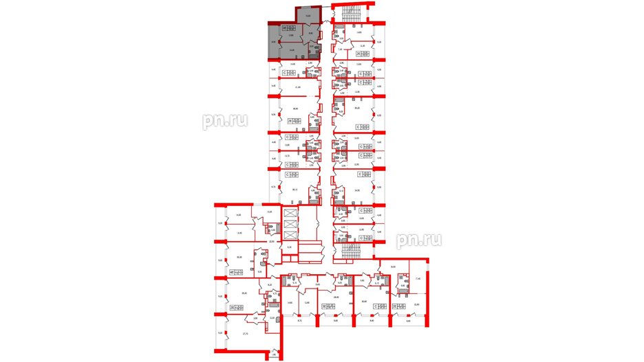 Апартаменты в ЖК Морская Ривьера, 2 комнатные, 59.6 м², 10 этаж