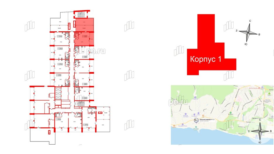 Апартаменты в ЖК Морская Ривьера, студия, 96.6 м², 11 этаж