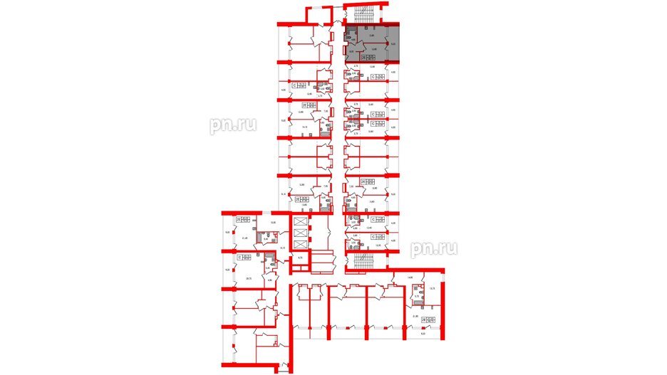 Апартаменты в ЖК Морская Ривьера, 1 комнатные, 48.1 м², 6 этаж