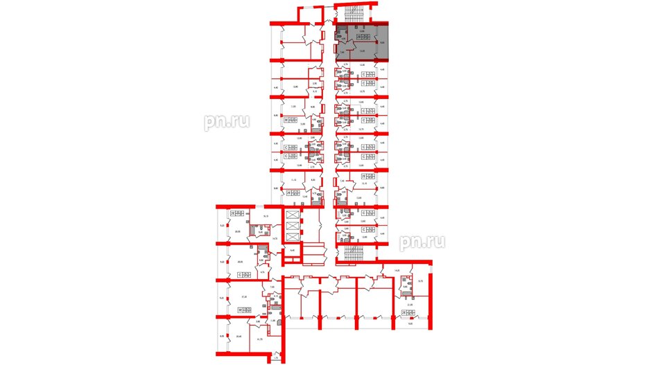 Апартаменты в ЖК Морская Ривьера, 1 комнатные, 47.2 м², 8 этаж