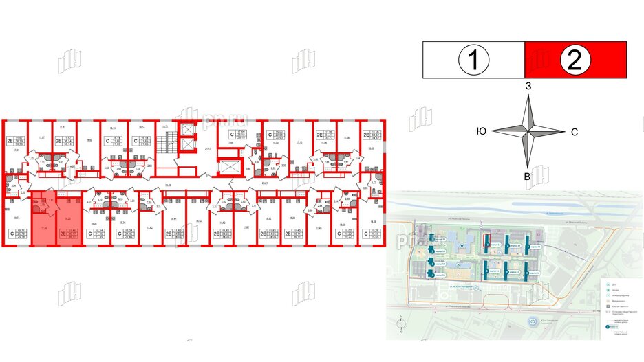 Квартира в ЖК 'Морская миля', 1 комнатная, 36.17 м², 5 этаж