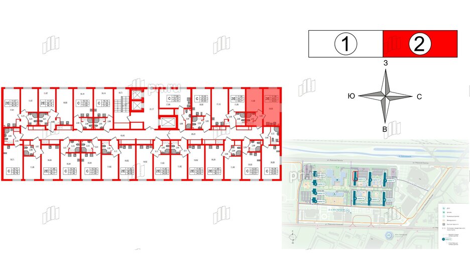 Квартира в ЖК 'Морская миля', 1 комнатная, 34.62 м², 4 этаж