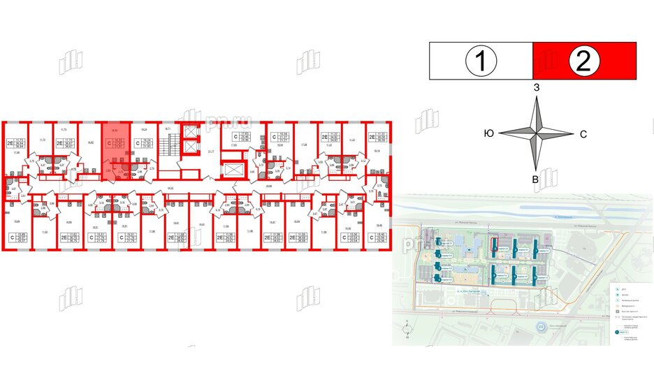 Квартира в ЖК 'Морская миля', студия, 21.97 м², 21 этаж