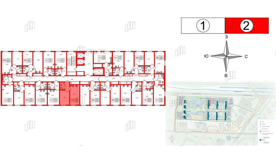 Квартира в ЖК 'Морская миля', 1 комнатная, 34.62 м², 11 этаж