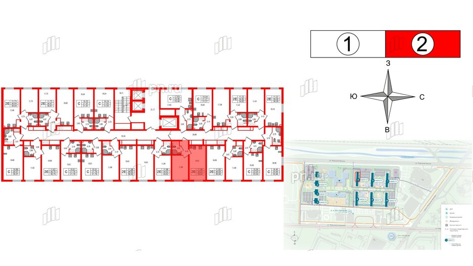 Квартира в ЖК 'Морская миля', 1 комнатная, 34.62 м², 9 этаж