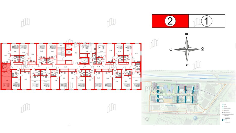 Квартира в ЖК 'Морская миля', студия, 26.05 м², 12 этаж