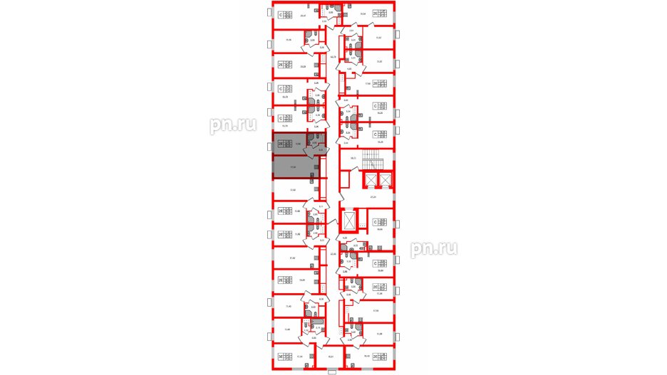 Квартира в ЖК 'Морская миля', 1 комнатная, 35.05 м², 6 этаж