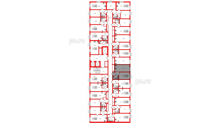 Квартира в ЖК 'Морская миля', 1 комнатная, 35.34 м², 2 этаж