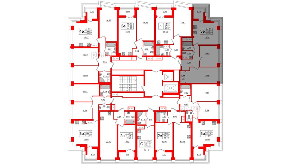 Квартира в ЖК Морская набережная.SeaView 2, 2 комнатная, 55.5 м², 17 этаж